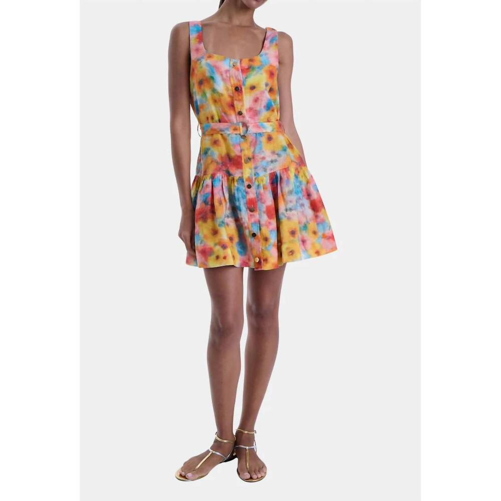 NEW KARINA GRIMALDI june print mini dress in blossom mist